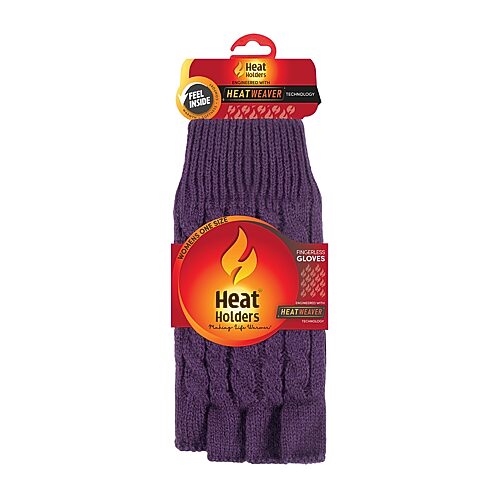 Heat Holders Women's ORIGINAL Ayla Solid Cable Knit Fingerless Gloves