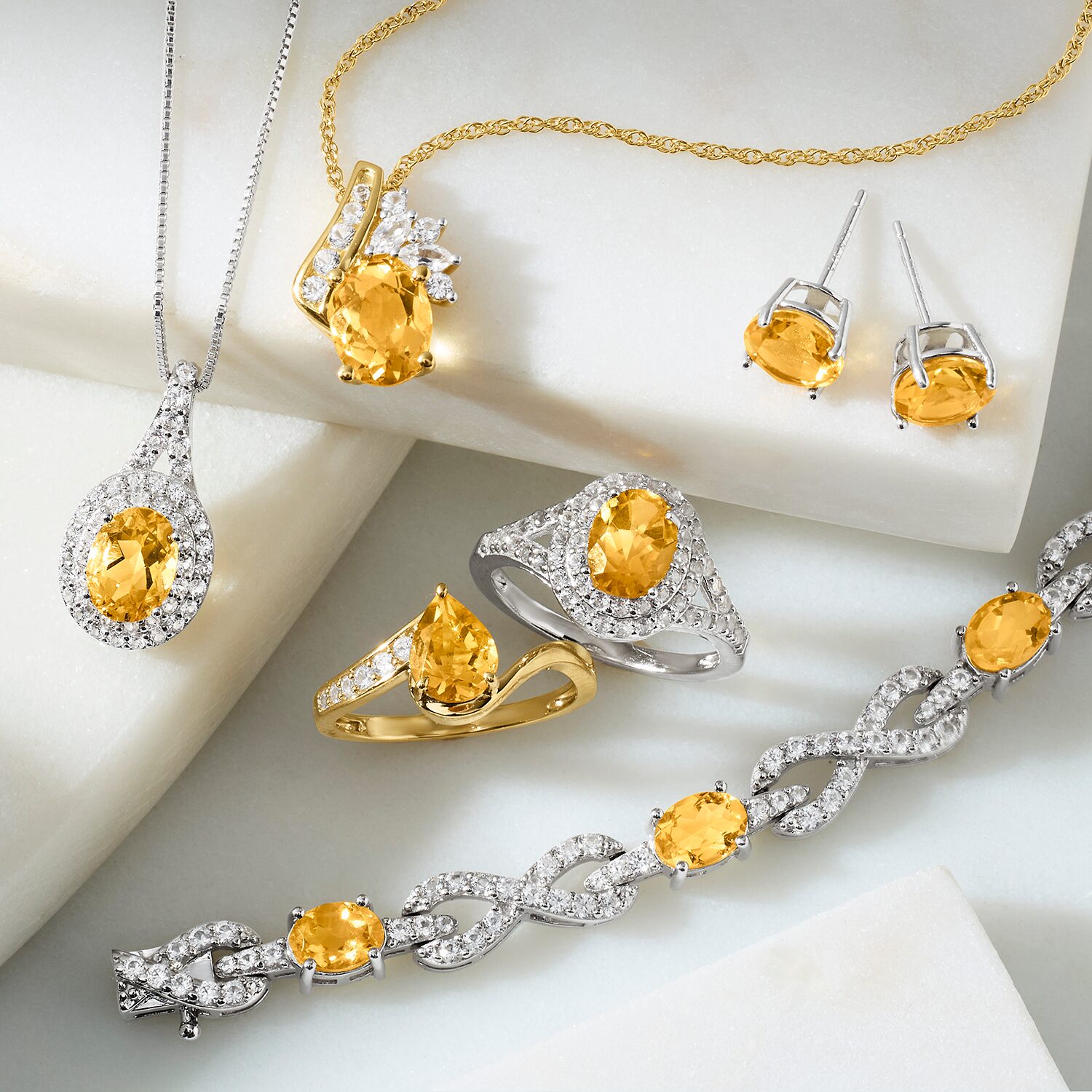 Womens Genuine Yellow Citrine 14K Gold Over Silver Oval 18 Inch Pendant Necklace