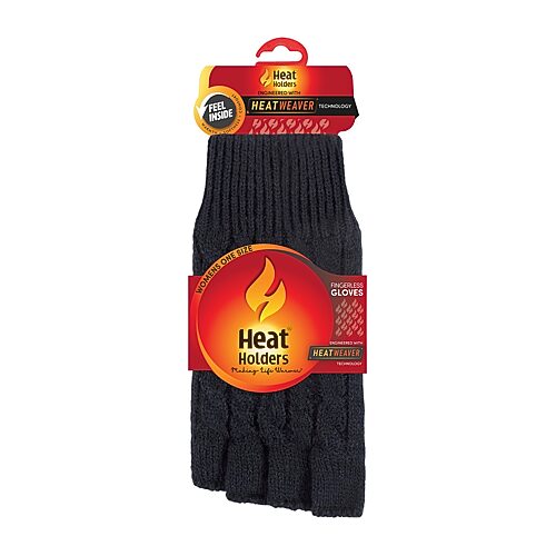 Heat Holders Women's ORIGINAL Ayla Solid Cable Knit Fingerless Gloves