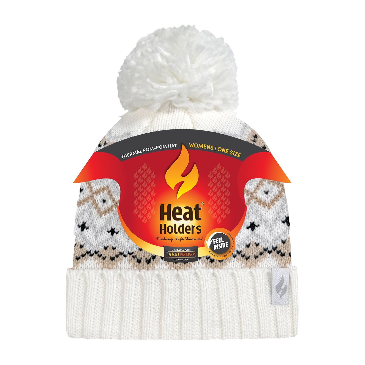 Heat Holders  Astrid Fairisle Womens Pom Beanie