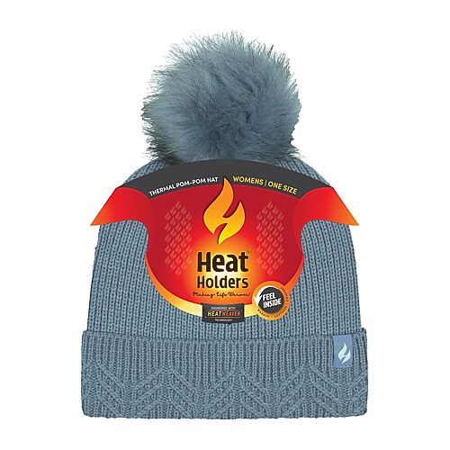 Heat Holders Lite Matilda Womens Pom Pom Beanie, One Size, Blue