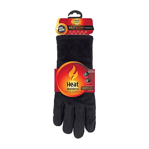Heat Holders Denali Fuzzy Gloves, Small-medium, Black