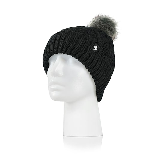 Heat Holders  Brina Solid Womens Pom Pom Beanie