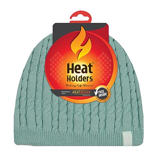 Heat Holders Lite Anna Cable Womens Beanie In Blue