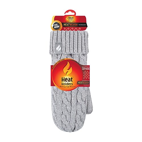 Heat Holders Jackie Cable Mittens In Gray