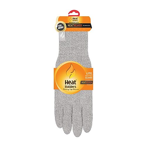 Heat Holders Lite Leah Flat Gloves, Small-medium, Gray