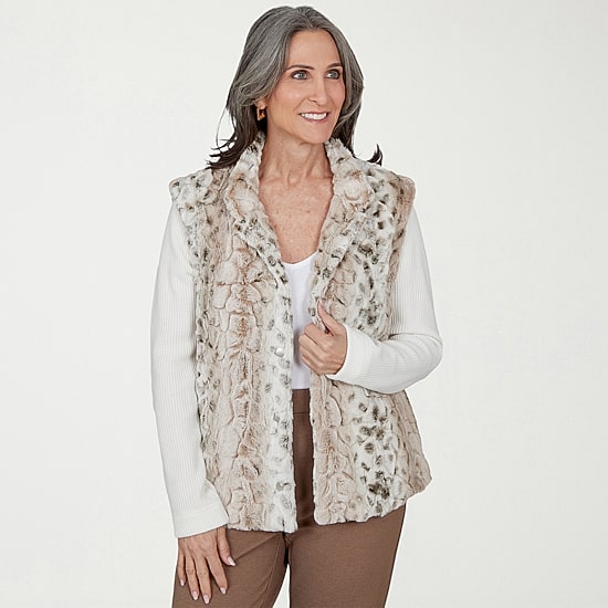 Alfred Dunner Regent Street Womens Faux Fur Coat