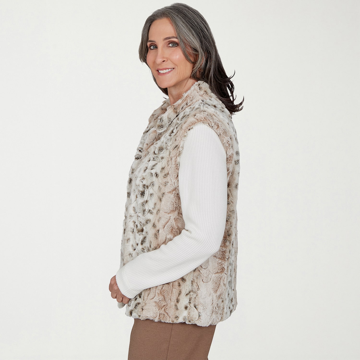 Alfred Dunner Regent Street Womens Faux Fur Coat
