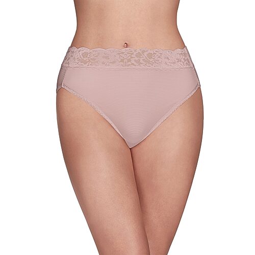 Vanity Fair Flattering Lace Hi-Cut Panties - 13280, 9, Pink