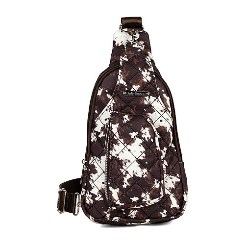 Julia Buxton Nylon Quilted Sling Bag In White