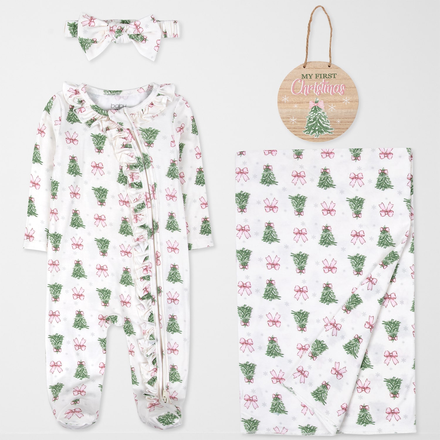 Baby Essentials First Christmas Girls 4-pc. Clothing Set