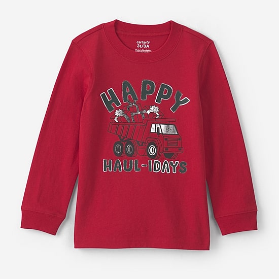 Carter's Toddler Boys Crew Neck Long Sleeve Regular Fit Graphic T-Shirt