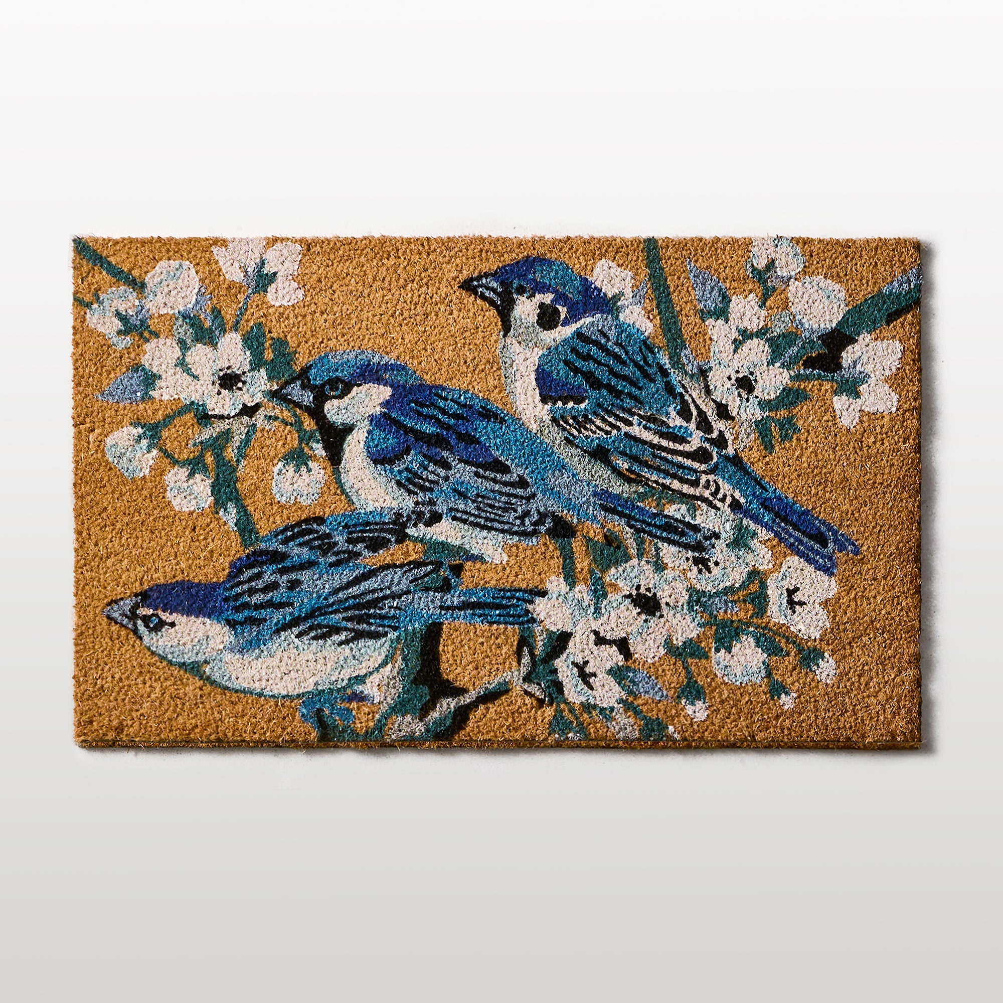 Linden Street Blue Birds Coir Doormat