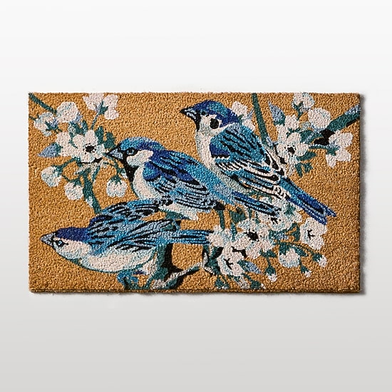 Linden Street Blue Birds Coir Doormat