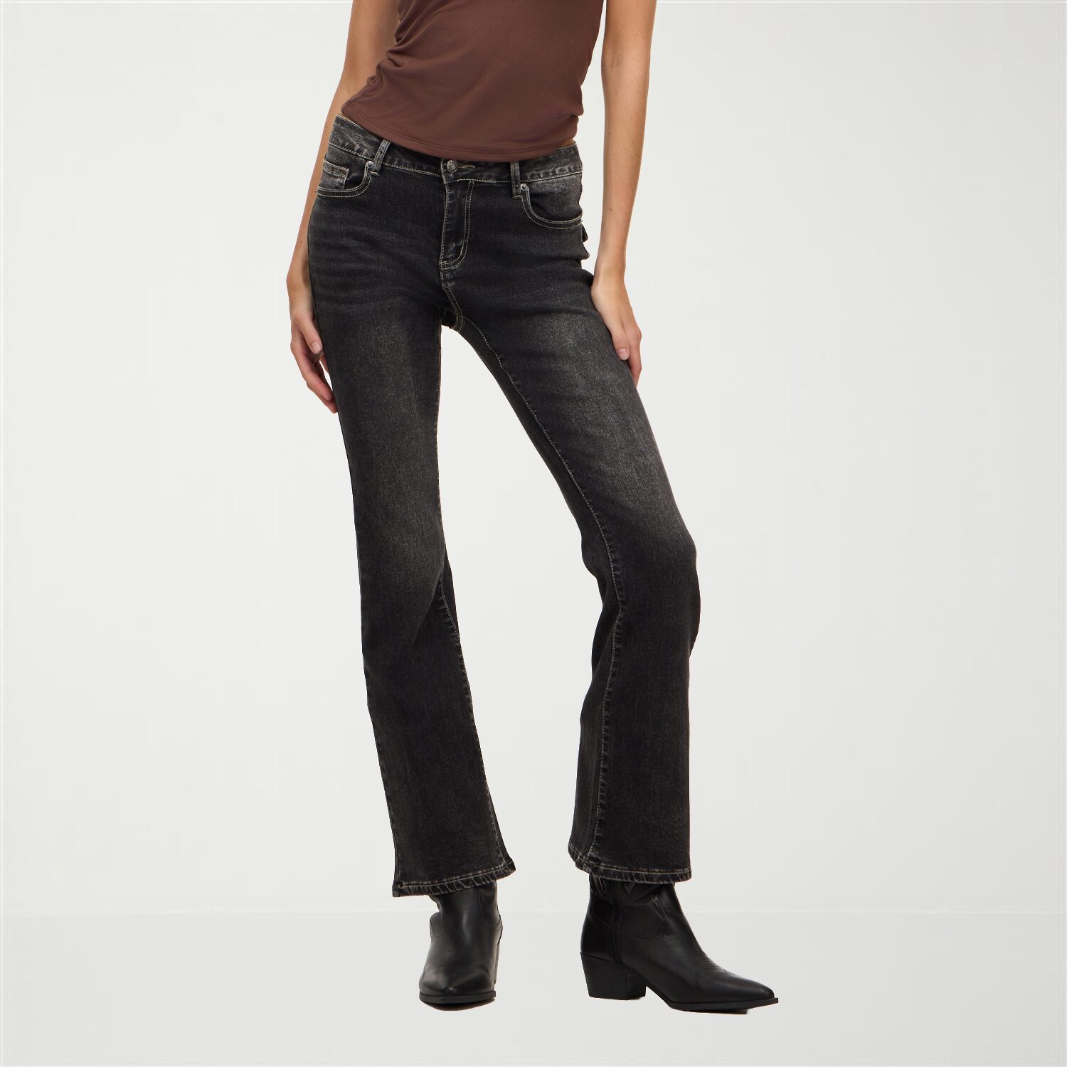 Forever 21 Womens Juniors Low Rise Wide Leg Jean