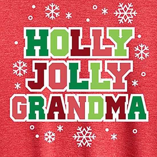Holly Jolly Grandma Womens Crew Neck Short Sleeve Regular Fit Graphic T-Shirt
