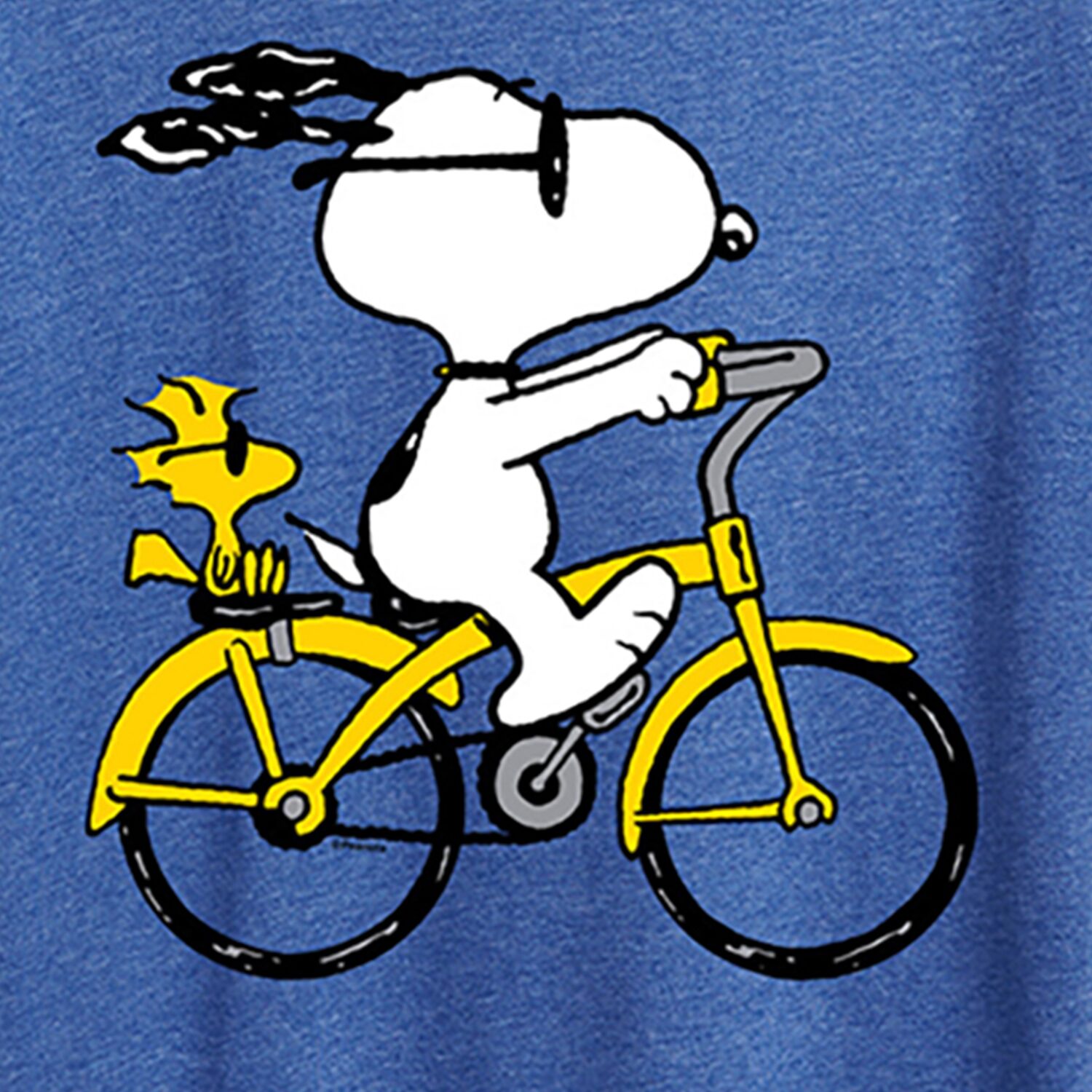 Riding Bike Womens Crew Neck Short Sleeve Regular Fit Peanuts Snoopy Graphic T-Shirt