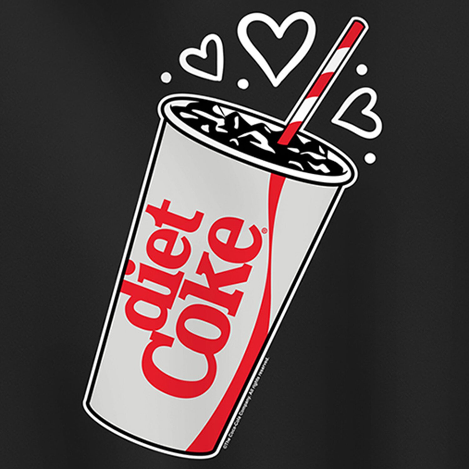 Diet Coke Heart Bubbles Womens Long Sleeve Hoodie