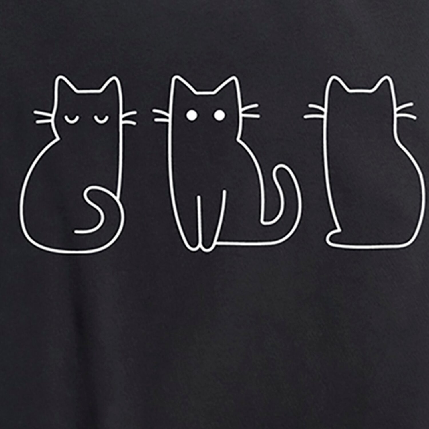 Cat Outlines Womens Crew Neck Short Sleeve Regular Fit Graphic T-Shirt