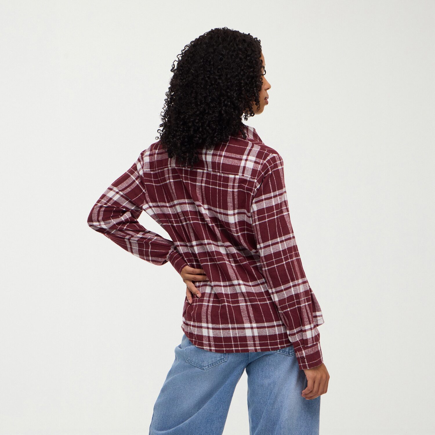 Forever 21 Womens Juniors Long Sleeve Loose Fit Flannel Shirt