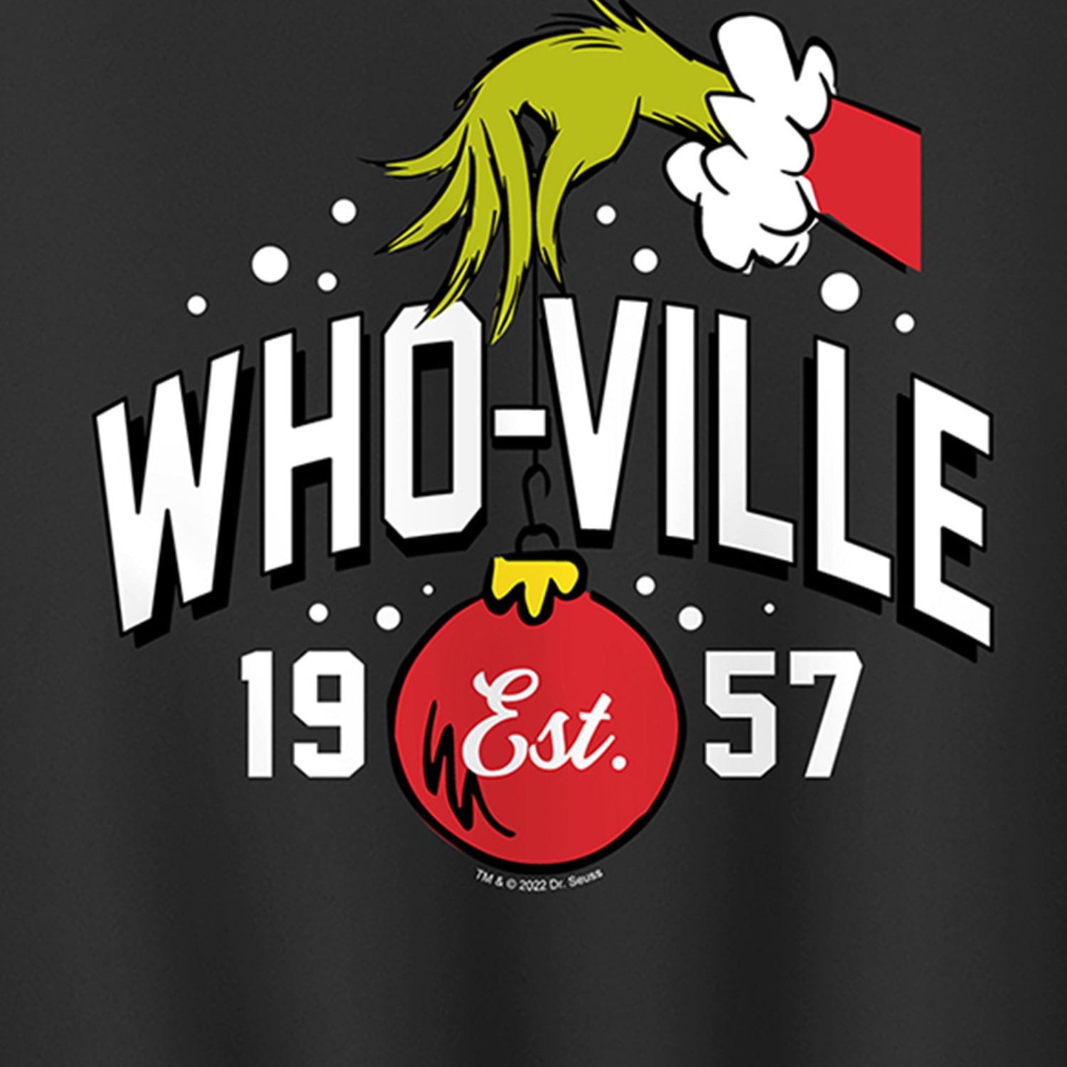 Whoville Hand Womens Crew Neck Long Sleeve Grinch Pullover Sweater
