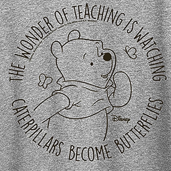 The Wonder Of Teaching Womens Crew Neck Short Sleeve Regular Fit Winnie The Pooh Graphic T-Shirt