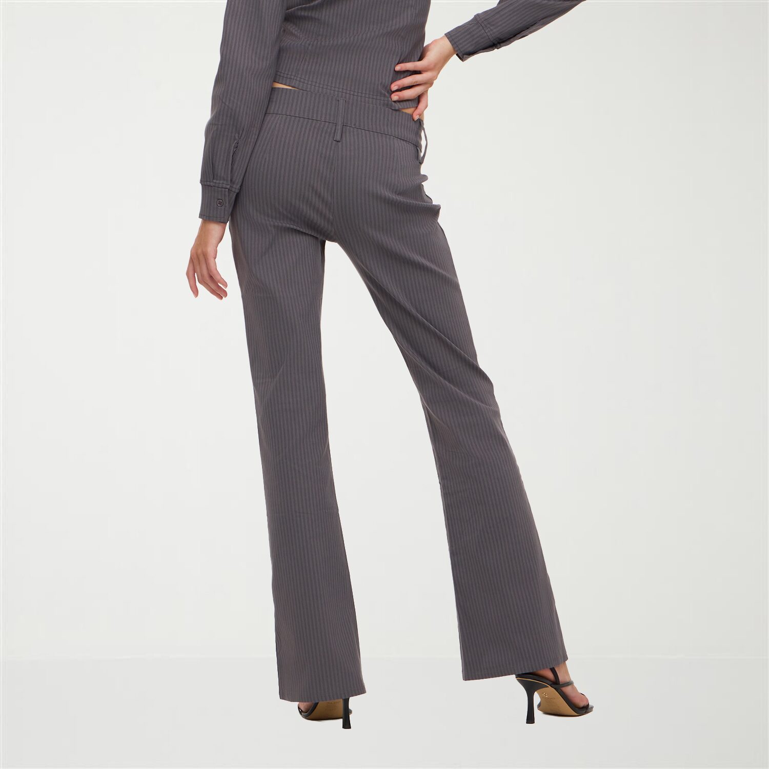 Forever 21 Womens Juniors Flare Mid Rise Pull-On Pant