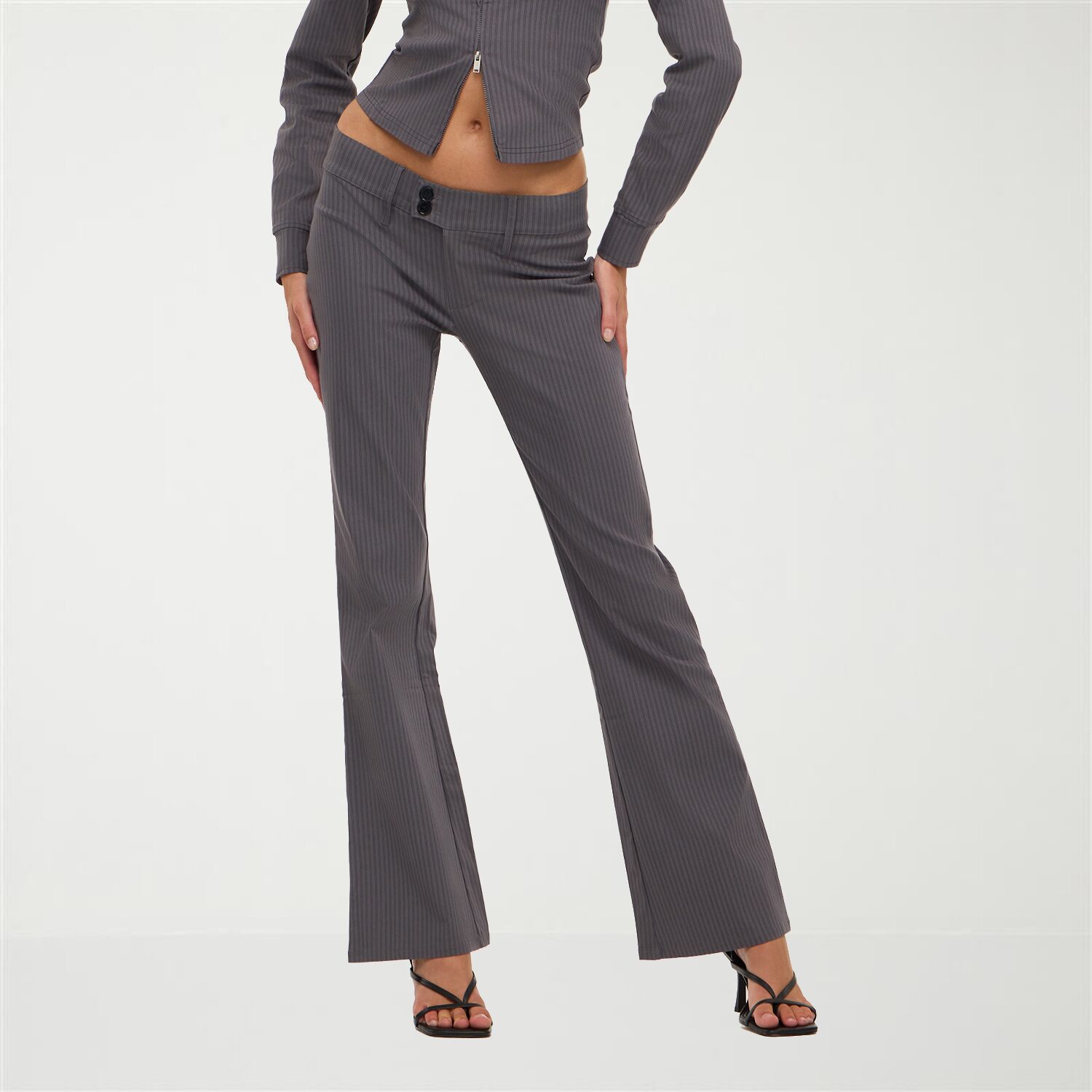 Forever 21 Womens Juniors Flare Mid Rise Pull-On Pant