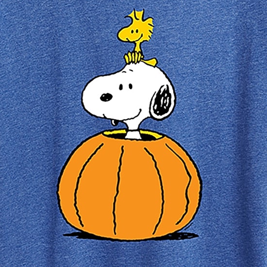 Pumpkin Womens Crew Neck Short Sleeve Regular Fit Peanuts Snoopy Graphic T-Shirt