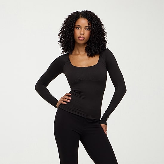 Forever 21 Womens Juniors Scoop Neck Long Sleeve T-Shirt