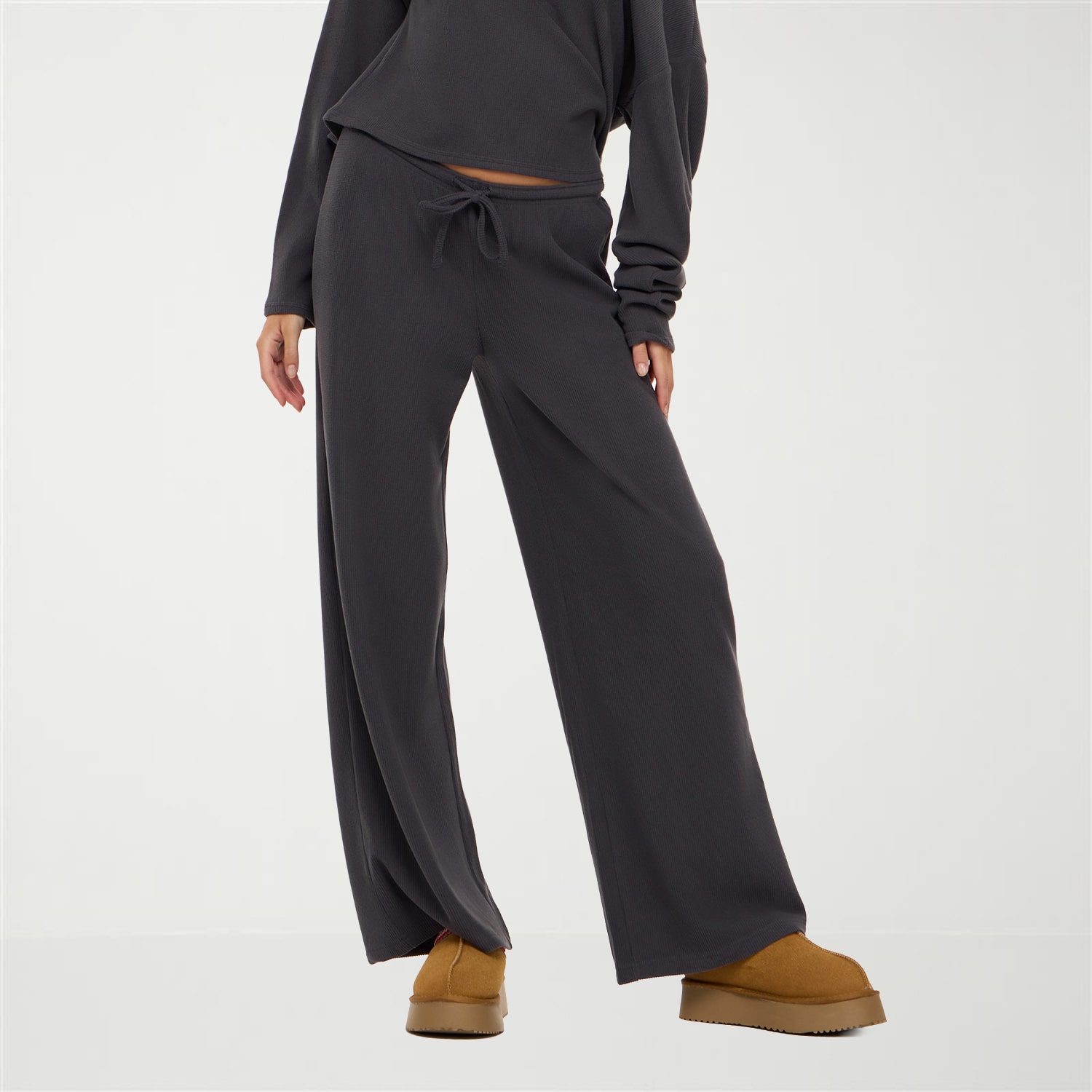 Forever 21 Womens Juniors Wide Leg High Rise Pull-On Pant