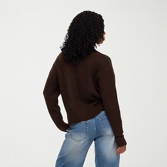 Forever 21 Juniors Womens Round Neck Long Sleeve Pullover Sweater