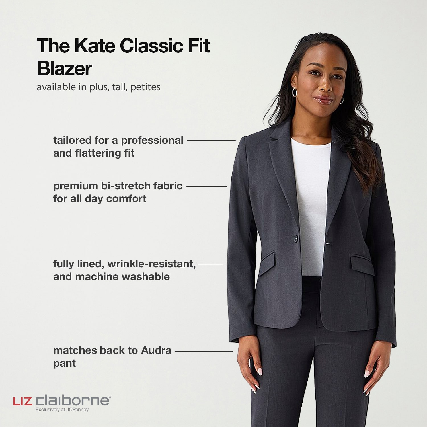 Liz Claiborne Kate Womens Regular Fit Blazer