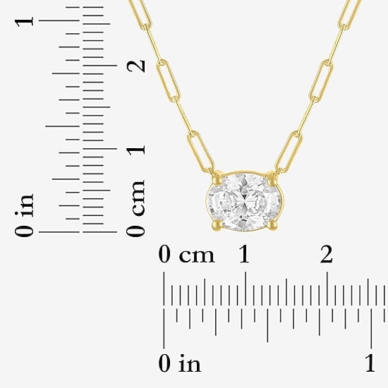 Diamond Addiction (G-H / Si2-I1) Womens 2 CT. T.W. Lab Grown White Diamond 10K Gold Oval 18 Inch Pendant Necklace