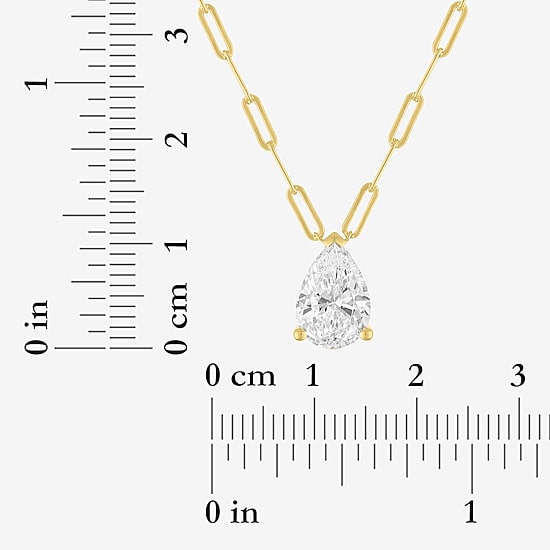 Diamond Addiction (G-H / Si2-I1) Womens 2 CT. T.W. Lab Grown White Diamond 10K Gold Pear 18 Inch Pendant Necklace