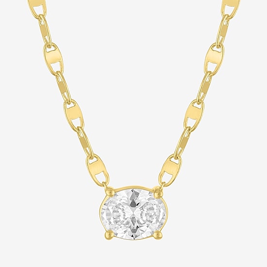 Diamond Addiction (G-H / Si2-I1) Womens 2 CT. T.W. Lab Grown White Diamond 10K Gold Oval 18 Inch Pendant Necklace