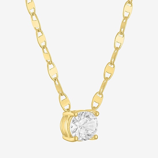 Diamond Addiction (G-H / Si2-I1) Womens 2 CT. T.W. Lab Grown White Diamond 10K Gold Oval 18 Inch Pendant Necklace
