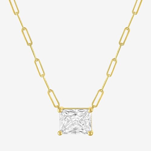 Diamond Addiction (G-H / Si2-I1) Womens 2 CT. T.W. Lab Grown White Diamond 10K Gold Rectangular 18 Inch Pendant Necklace, One Size, Yellow