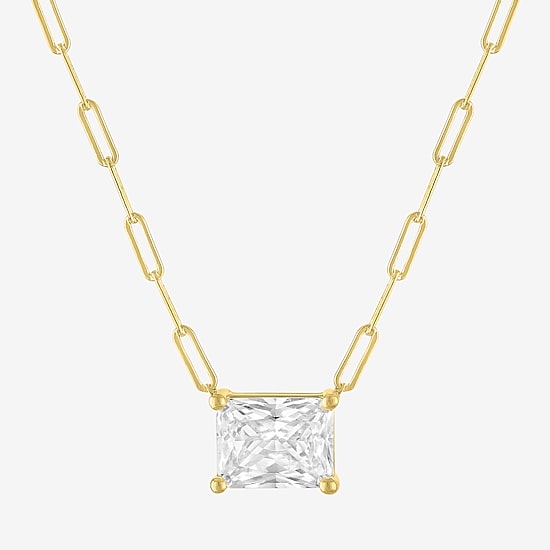 Diamond Addiction (G-H / Si2-I1) Womens 2 CT. T.W. Lab Grown White Diamond 10K Gold Rectangular 18 Inch Pendant Necklace