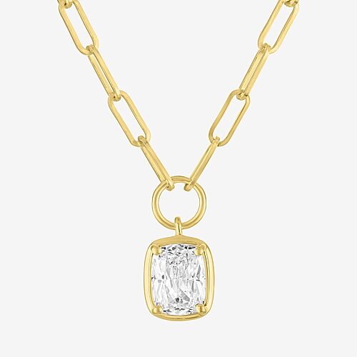 Diamond Addiction (G-H / Si2-I1) Womens 2 CT. T.W. Lab Grown White Diamond 10K Gold Rectangular 18 Inch Pendant Necklace, One Size, Yellow