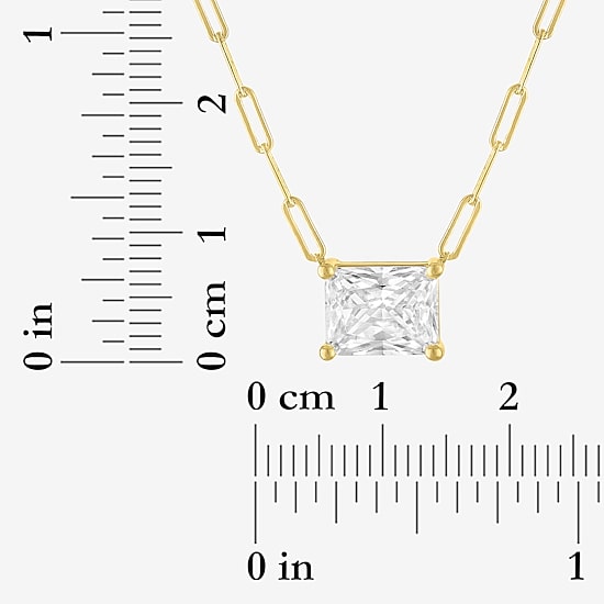 Diamond Addiction (G-H / Si2-I1) Womens 2 CT. T.W. Lab Grown White Diamond 10K Gold Rectangular 18 Inch Pendant Necklace