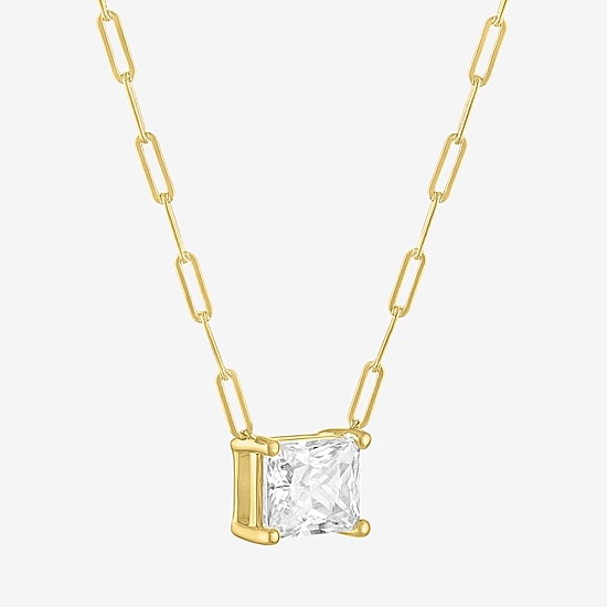 Diamond Addiction (G-H / Si2-I1) Womens 2 CT. T.W. Lab Grown White Diamond 10K Gold Rectangular 18 Inch Pendant Necklace