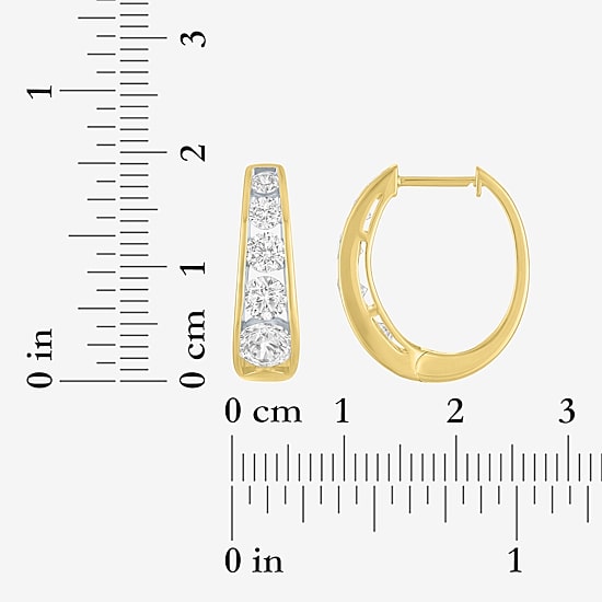 (G-H / Si2-I1) Womens 2 CT. T.W. Lab Grown White Diamond 10K Gold 19.8mm Hoop Earrings