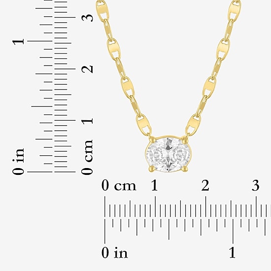 Diamond Addiction (G-H / Si2-I1) Womens 2 CT. T.W. Lab Grown White Diamond 10K Gold Oval 18 Inch Pendant Necklace