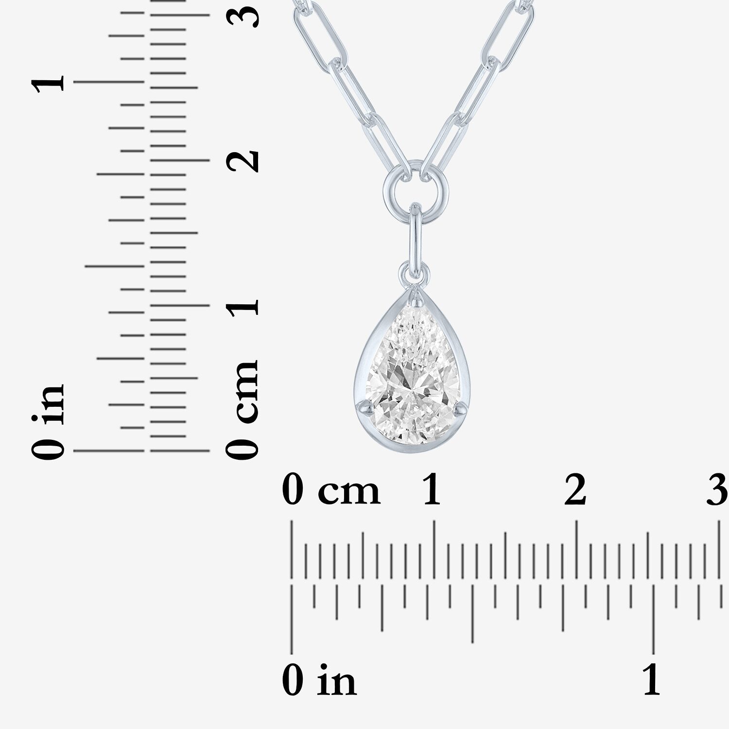 Diamond Addiction (G-H / Si2-I1) Womens 2 CT. T.W. Lab Grown White 10K Gold Pear 18 Inch Pendant Necklace