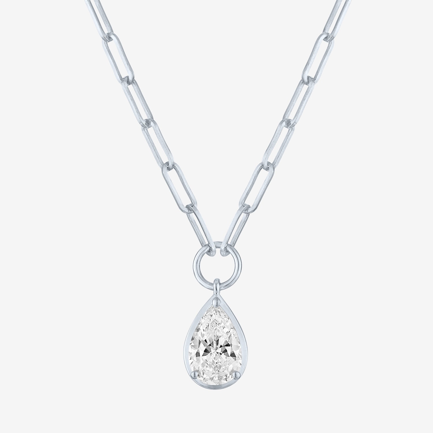 Diamond Addiction (G-H / Si2-I1) Womens 2 CT. T.W. Lab Grown White 10K Gold Pear 18 Inch Pendant Necklace