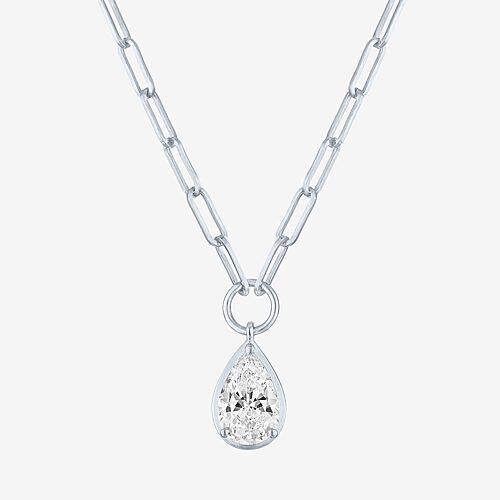 Diamond Addiction (G-H / Si2-I1) Womens 2 CT. T.W. Lab Grown White Diamond 10K Gold Pear 18 Inch Pendant Necklace, One Size, White