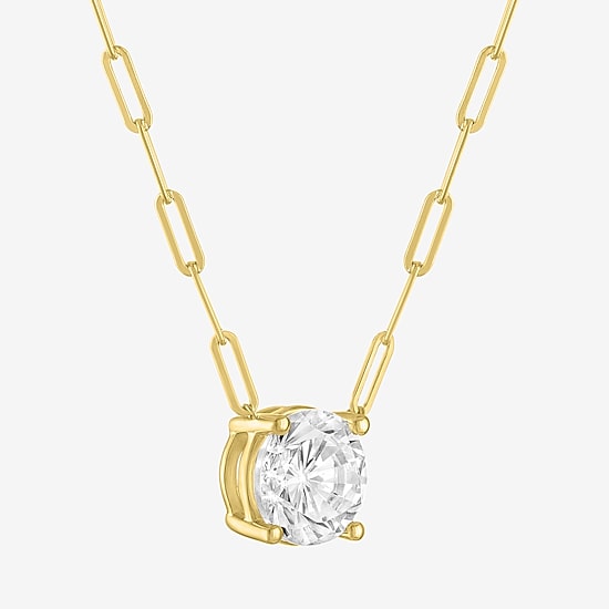 Diamond Addiction (G-H / Si2-I1) Womens 2 CT. T.W. Lab Grown White Diamond 10K Gold Round 18 Inch Pendant Necklace