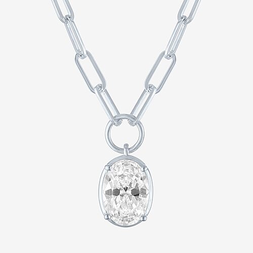 Diamond Addiction (G-H / Si2-I1) Womens 2 CT. T.W. Lab Grown White Diamond 10K Gold Oval 18 Inch Pendant Necklace, One Size, White