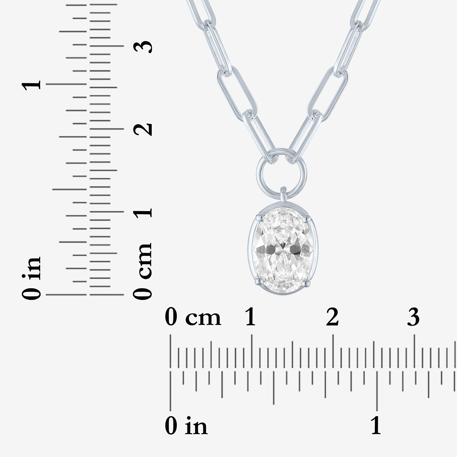 Diamond Addiction (G-H / Si2-I1) Womens 2 CT. T.W. Lab Grown White 10K Gold Oval 18 Inch Pendant Necklace